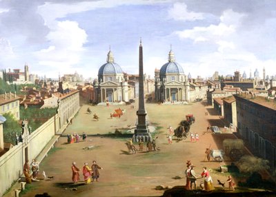 A View of the Piazza del Popolo in Rome by Gaspar van Wittel